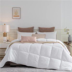 Twin Size Down Alternative Duvet Insert Box-Stitch Quilted Comforter,Brushed